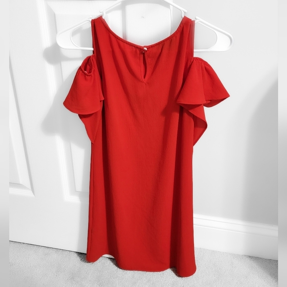 Kids Size 12 Red Off The Shoulder Dress - Picture 2 of 7
